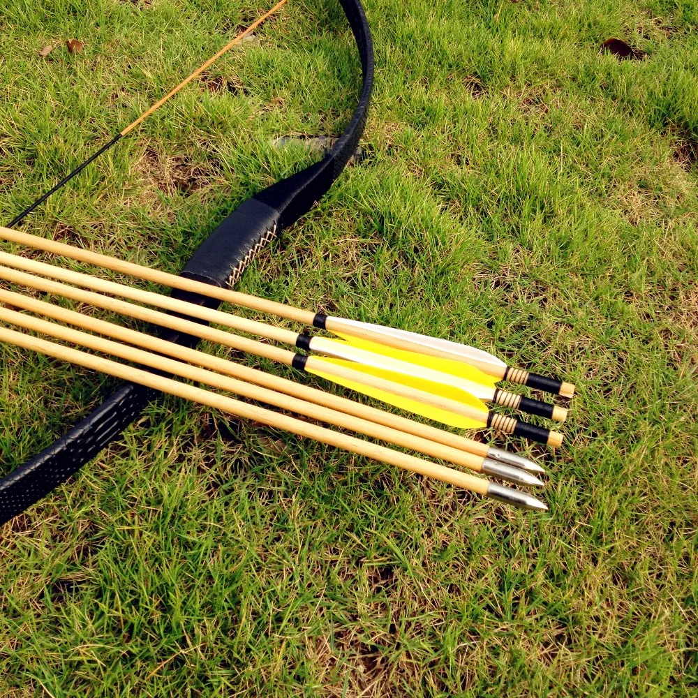 

Bow combination 20-60Ibs black pattern recurve Longbow +6 arrow archery hunting game practice