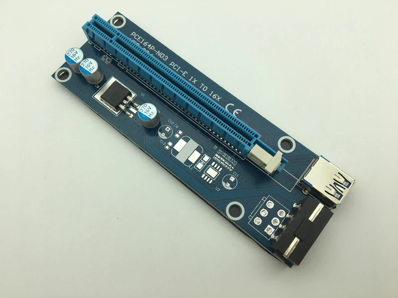 Райзер PCI E Extender Express карта 1x до 16x USB3.0 SATA 4Pin IDE Molex Power для майнера BTC Майнер