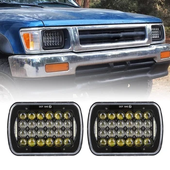

Pair 5X7 Inch h4 LED Headlight Bulb 7x6 Inch Headlamp DRL for Jeep Wrangler YJ XJ truck FLD 50 60 70 80 Firebird Celica 240SX