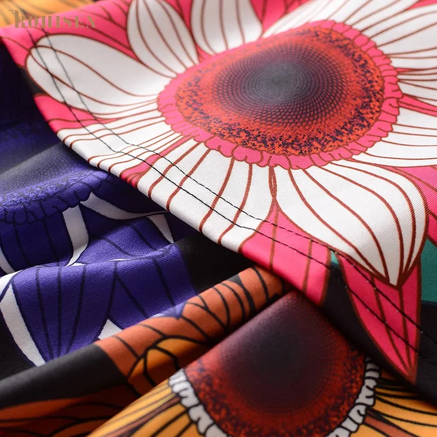 BOHISEN Dashiki African Women Clothing Skirt Sleeveless Deep V-Neck African Floral Print Maxi Dress For Women Formal Dress