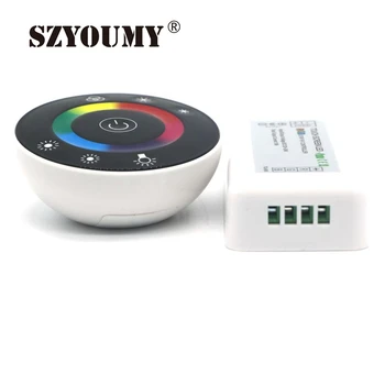 

SZYOUMY DHL Ship DC12V-24V LED Touch Round RGB Controller 18A 7 Keys RF Remote Controller For 5050 3528 RGB LED Strip Lights