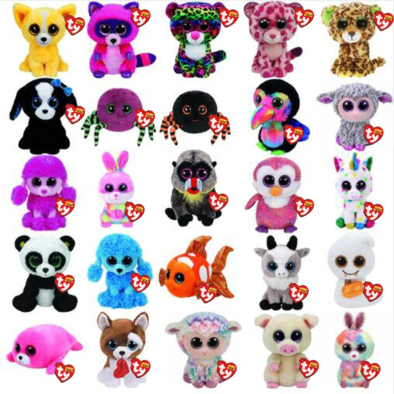 

Ty Plush Animal Toy Unicorn Dog Owl Elephant Flamingo Children Toys 15cm