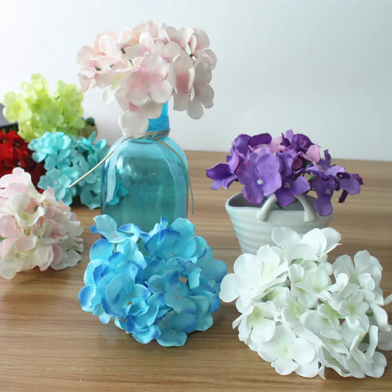 Artificial Hydrangea Silk Flower MULIT COLOR DIY Decorative Flower for Wedding Party Birthday Decoration Table accessories (23)