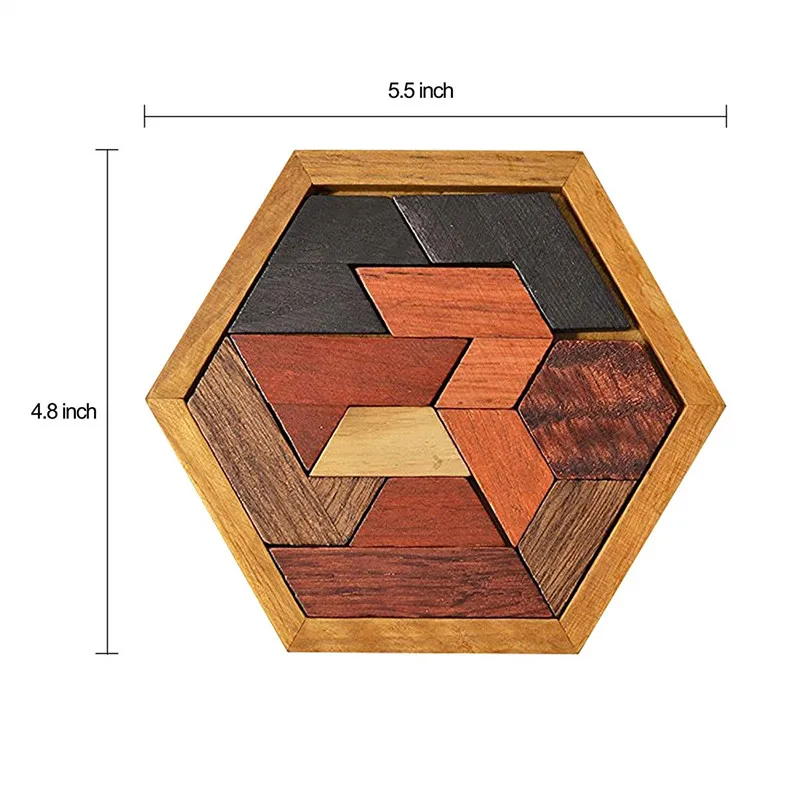 Tangram деревянная головоломка тренировка мозга Геометрическая Интеллектуальная Детская развивающая игрушка 11 деталей для детей 2-4 лет Новинка