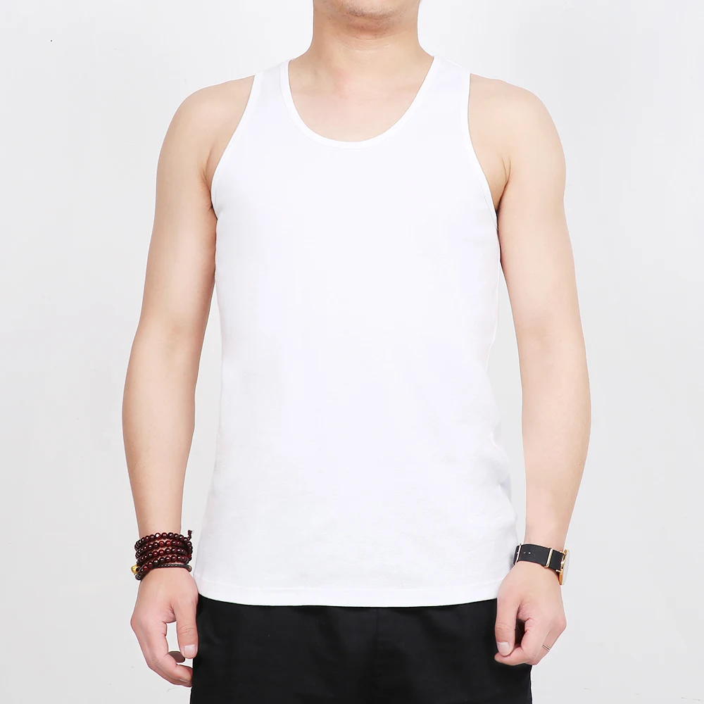 

Summer New Men Tank Tops Mens Solid White Slim Fitness Tops Bodybuilding Workout Gym Clothes muscle guys sleeveless vest