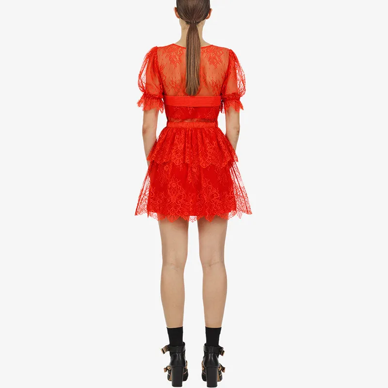 MoaaYina-New-arrive-Red-Floral-lace-Mini-Dress-V-neck-Sexy-Women-Party-Dress-high-quality (2)