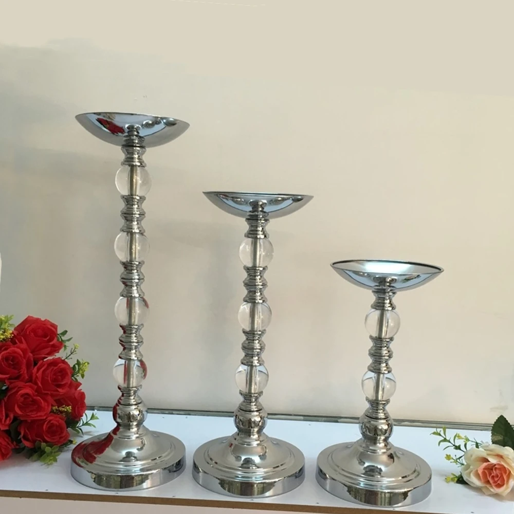 New design crystal candle holder candlestick with diamond for event