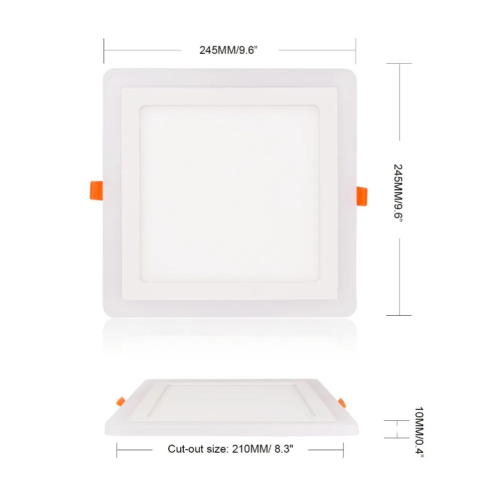6W 9W 18W  RGBW Dual Color LED Ceiling Recessed Square Panel Downlight Spot Light Lamp For Home Office Club 100lumen/w 2x2 led drop ceiling lights