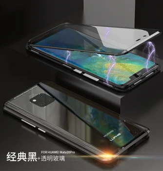 

LUPHIE Shockproof two Tempered Glass Magnetic Meterial Analysis Glass Case Cover for Huawei Mate 20 Pro case cover