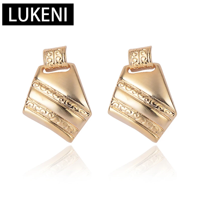 

Brand ZA Trendy Metal Geometric Drop Dangle Earrings For Women Gold Color Statement Earings Pendientes Oorbellen Jewelry Gifts