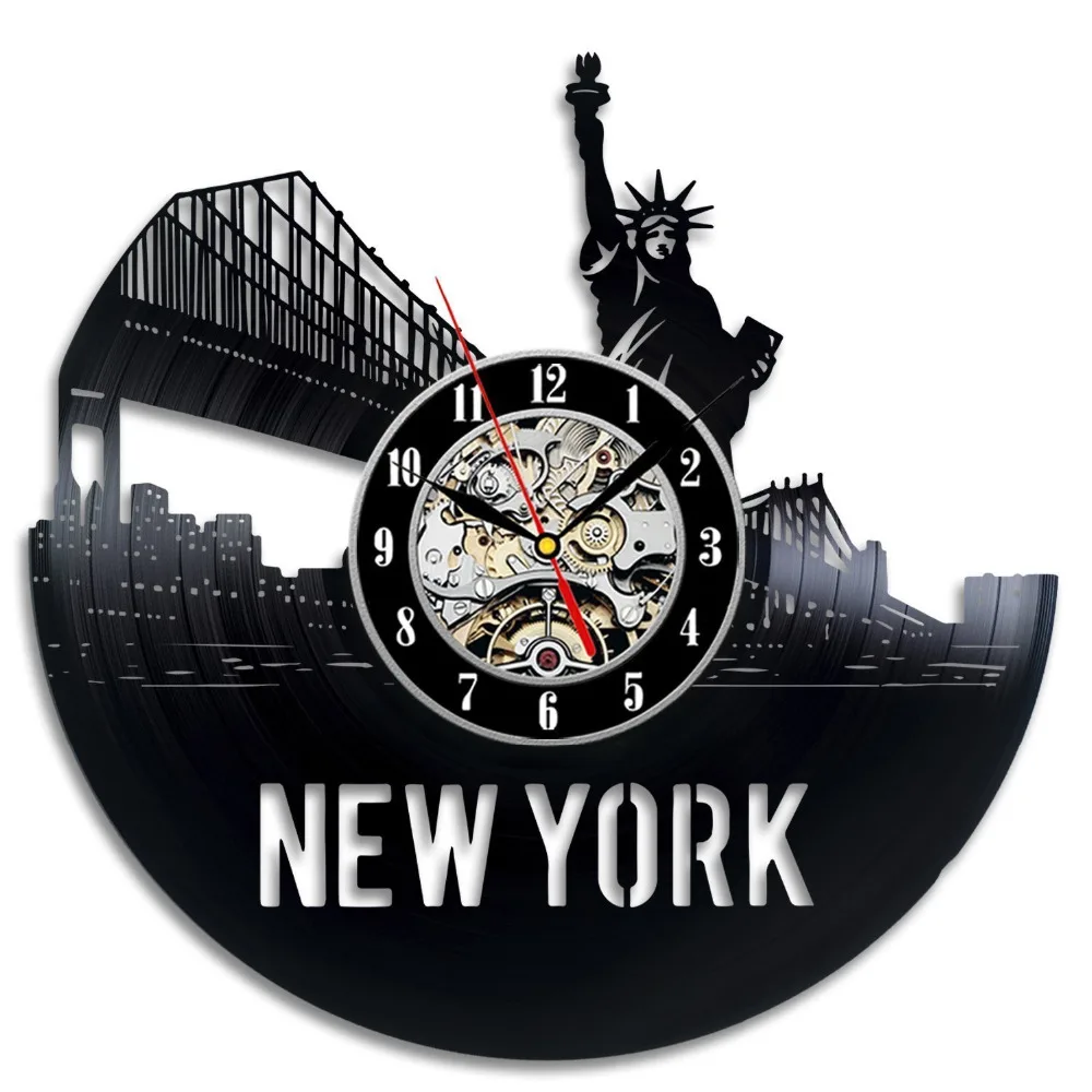 New York Handmade Vintage Collection Vinyl Clockin Wall Clocks from