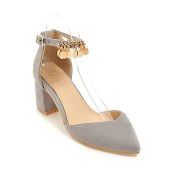 

Summer new thick with fashionable metal pendant size code with female pointed in 31 1844-48 hollow sandals