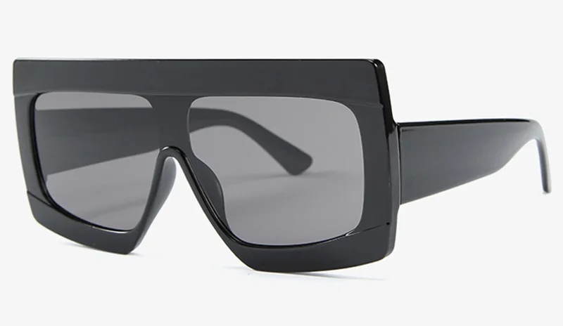 Peekaboo, черные, леопардовые, цельные солнцезащитные очки, женские, негабаритные,, летние подарочные элементы, квадратные солнцезащитные очки для мужчин, uv400 - Цвет линз: black