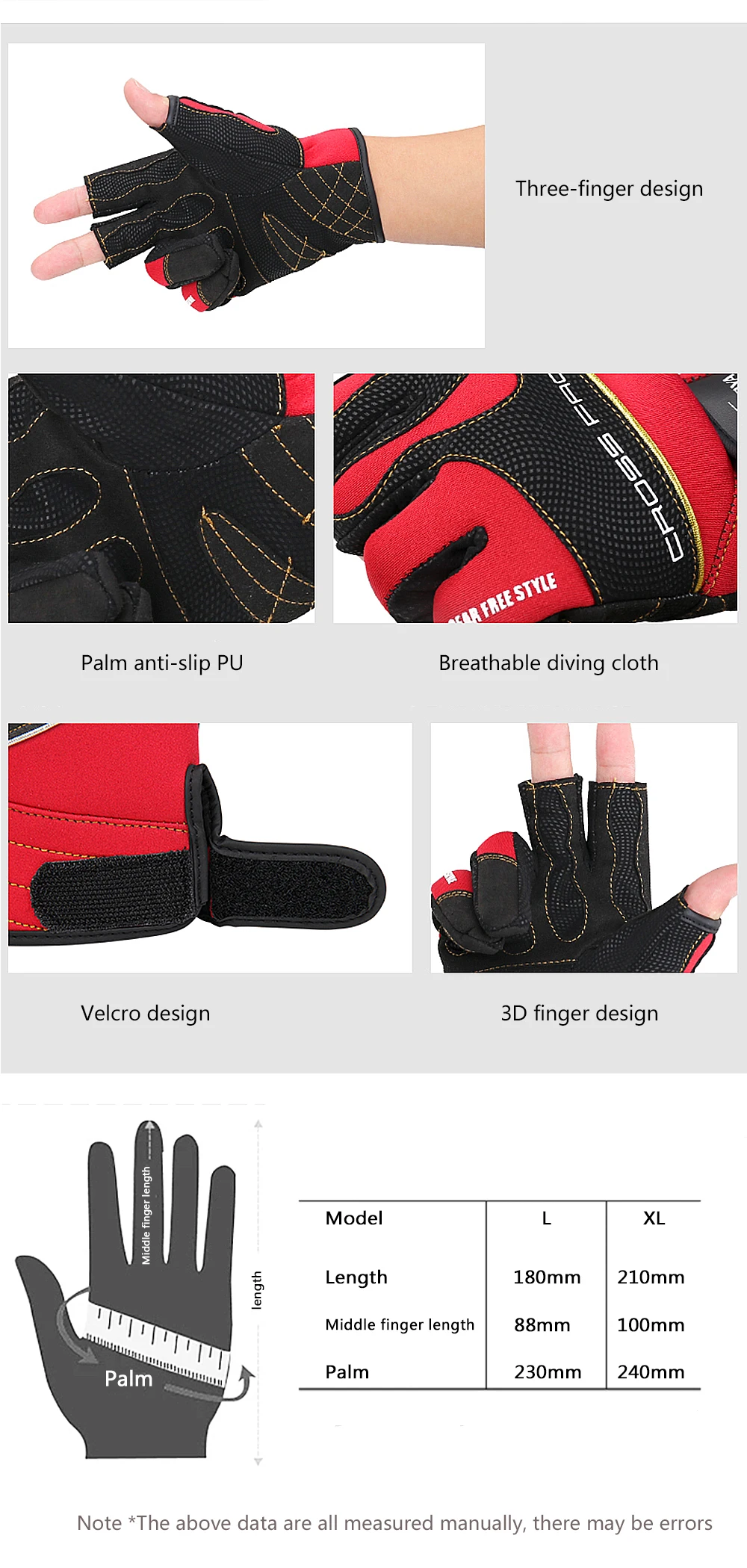 Trulinoya TSURINOYA спортивные зимние противоскользящие рыболовные перчатки с 3 пальцами дышащие литые рыболовные уличные спортивные перчатки