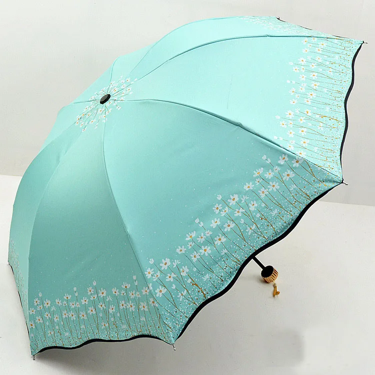 YADA Creative Flower Foldable Umbrella Rainy Lace Floral Umbrella For Women UV Folding Windproof Umbrellas Parasol Gift YD183