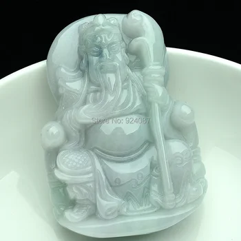 

Natural a jade pendant necklace Wu Guan Gong Guan Gong men of wealth cards pendant exorcism to help transport security and peace