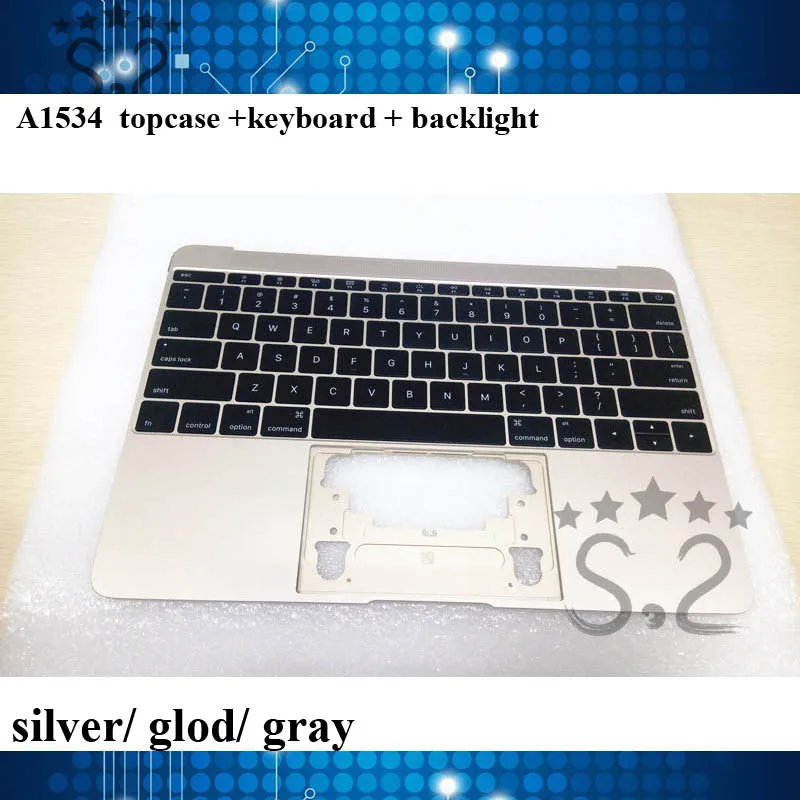 

2015 For Macbook Pro Retina 12" A1534 US Keyboard With Top Case Backlight 2016 2017