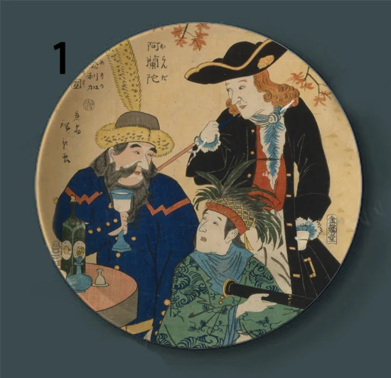 Ukiyo-e декоративные тарелки для рисования в японском стиле, керамическое домашнее художественное блюдо, бар отеля, фоновый дисплей, масляная живопись, тарелки - Цвет: 1