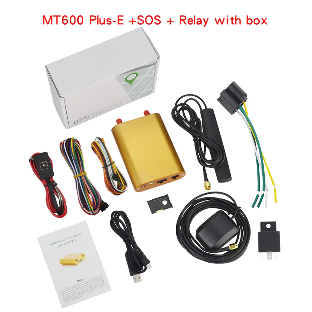 Высокая точность 4G LTE gps трекер MT600 Plus ACC переключатель отчет о состоянии гео-забор поддержка дополнительного температурного датчика и SOS - Цвет: MT600 Plus-ESOSRelay