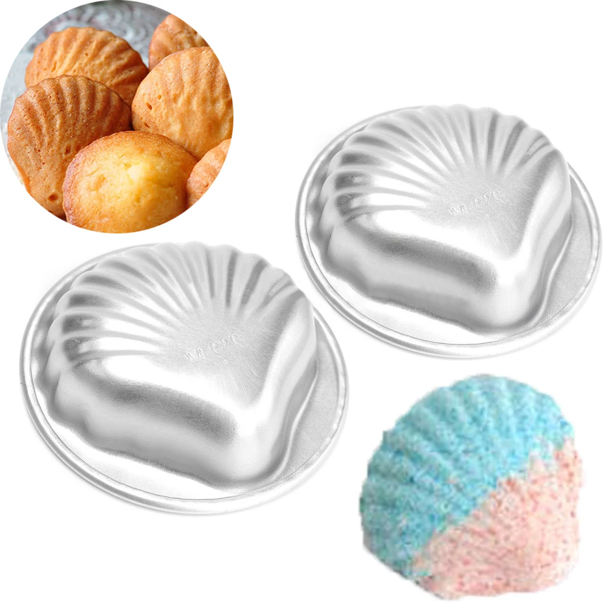 2pcs/lots  New Aluminium Alloy Shell Shape Bath Bomb Mold Cake  Jelly DIY Metal Molds