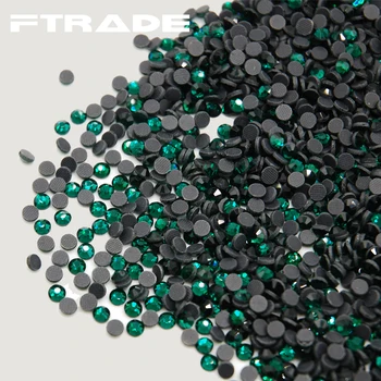 

Emerald/Dark Green Color lron On Hot Fix Rhinestones Strass Flatback Hotfix Crystal Stones Glass Beads For Wedding