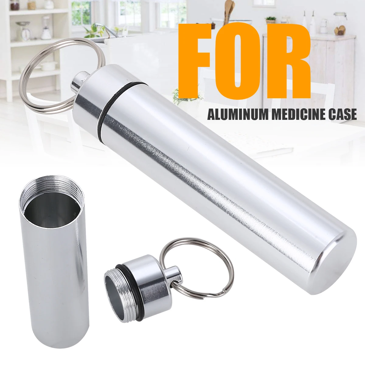 Large Pill Cases For Outdoor Travel Delicate Aluminum Alloy Waterproof Medicine Box Drug Capsule Cartridge Pillcase Keychain