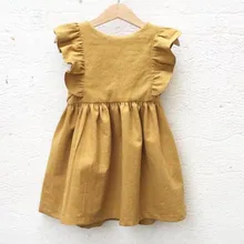 Одежда принцессы в европейском и американском стиле для маленьких девочек; детские летние платья; платье для маленьких девочек с оборками; Милая Детская летняя одежда