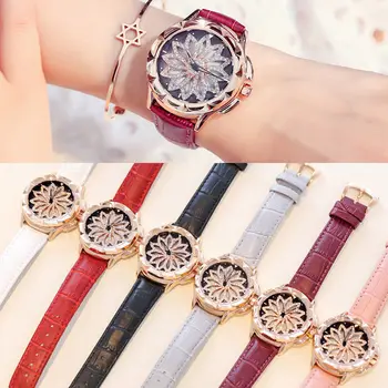 

Diamond Full Rotate Crystal Wristwatch Quartz Watch Women Rhinestone Luxury