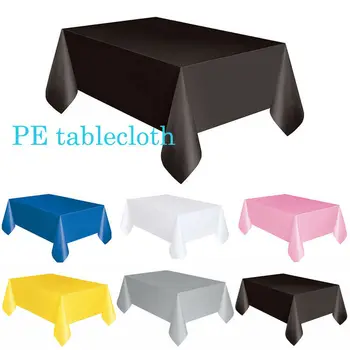 

2019 Newest Hot Solid Plastic Waterproof Tablecloth Rectangular Table Cover Wedding Banquet Show Tableware Catering Supplies