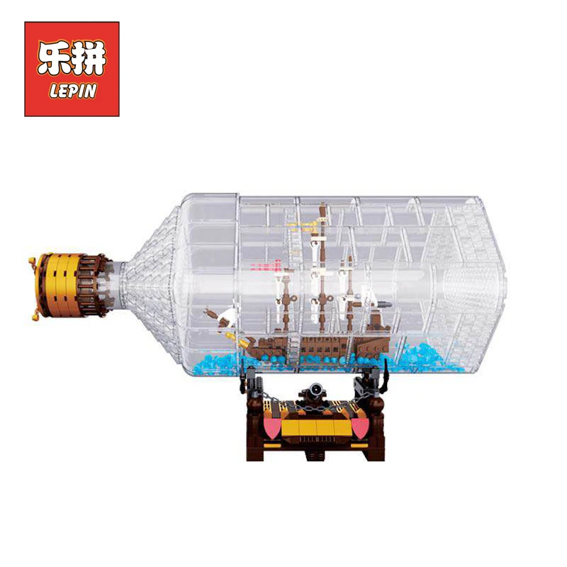 

LEPIN 16045 Genuine Creative Series LegoINGlys Ship in the Bottle Set Building Blocks Bricks Toy Model as Christmas Boy Gift