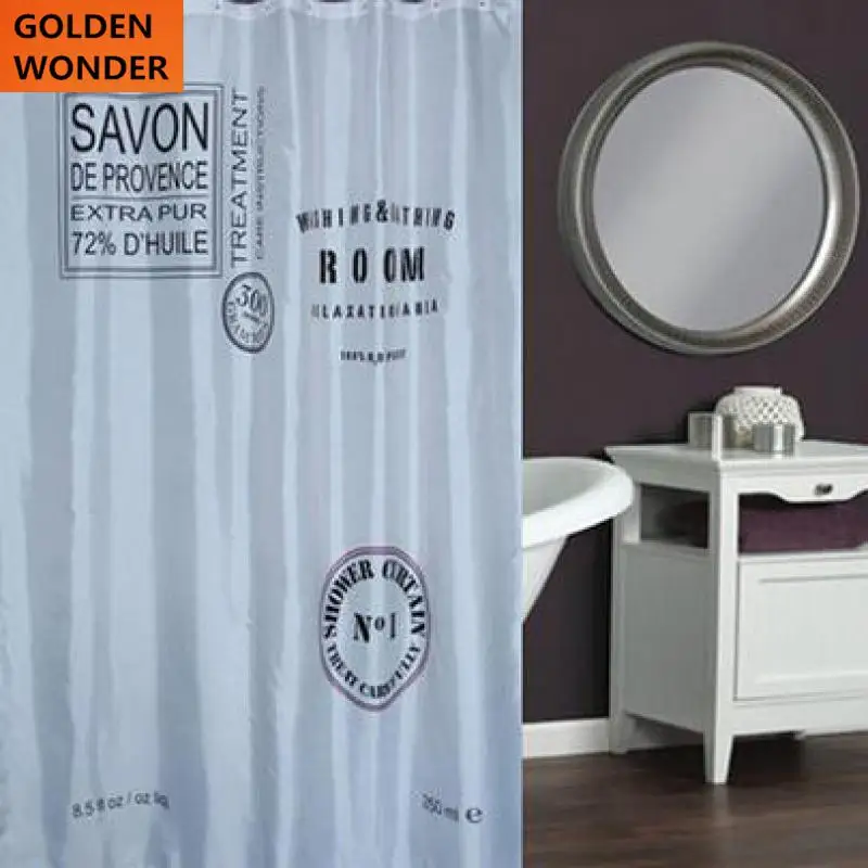 

Hot Sale Shower Curtain Bathroom Curtain 180W 200H Fashion Modern Water Proof Blind Cortina Polyester Home Style Simple Design