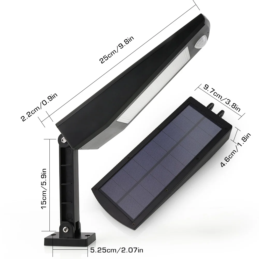 Movido a Energia Sensor de Movimento ao ar Livre à Prova Iluminação para Jardim Solar Lâmpada Dwaterproof Água Segurança Parede 48 Leds Quatro Modos Pólo Led 8 lamp makeup