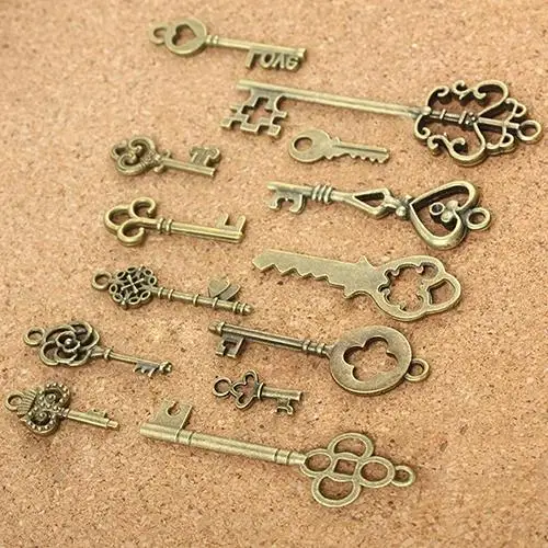 Bluelans Presell 13 шт. антикварные бронзовые ключи старинный DIY кулон Металлические Подвески Украшения