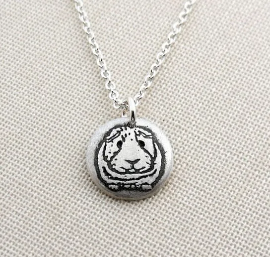 

Retro Guinea Pig Necklace Animal Cavy/cavia Procellus Pendant Jewelry