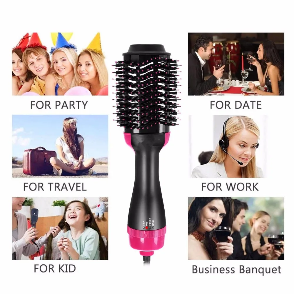 

Hair Dryer Brush One Step Hair Dryer & Volumizer 3-in-1 negative ion Straightening Brush Salon and Curly Hair Comb Curler