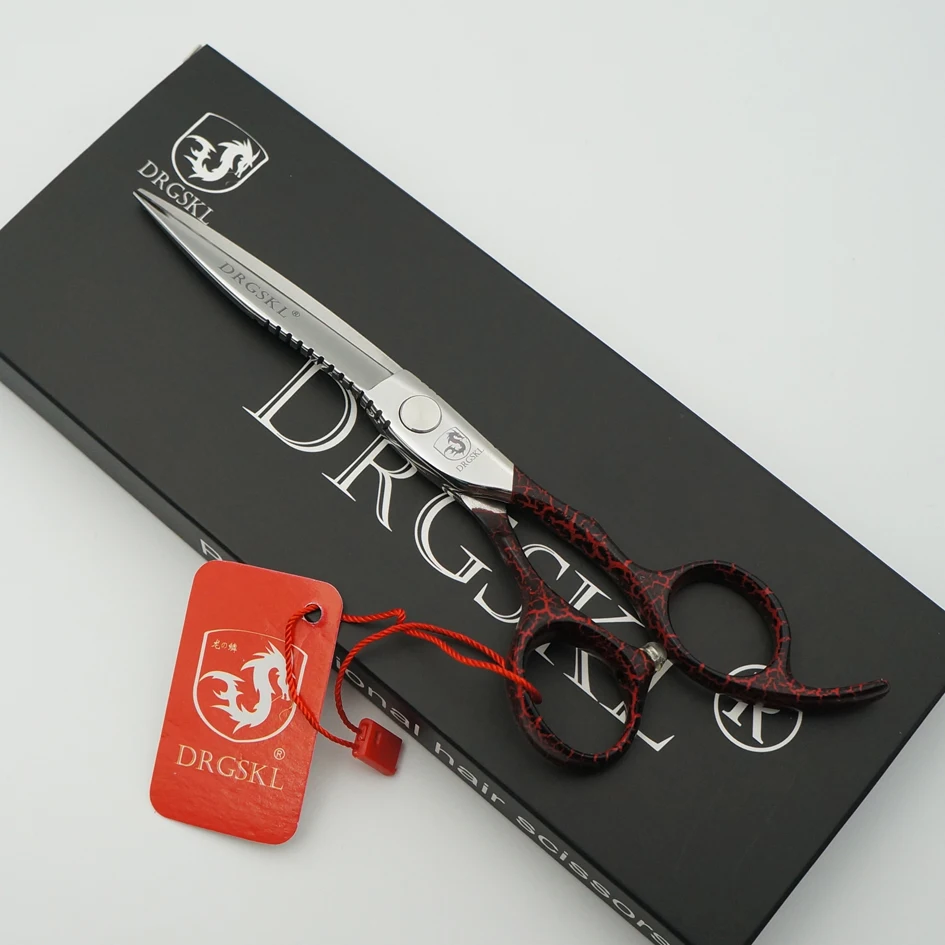 [DRGSKL] NEW nonslip hair cut scissors high quality solo professional barber hairdressing scissors hair thinning shears 6.0 inch - Color: cut