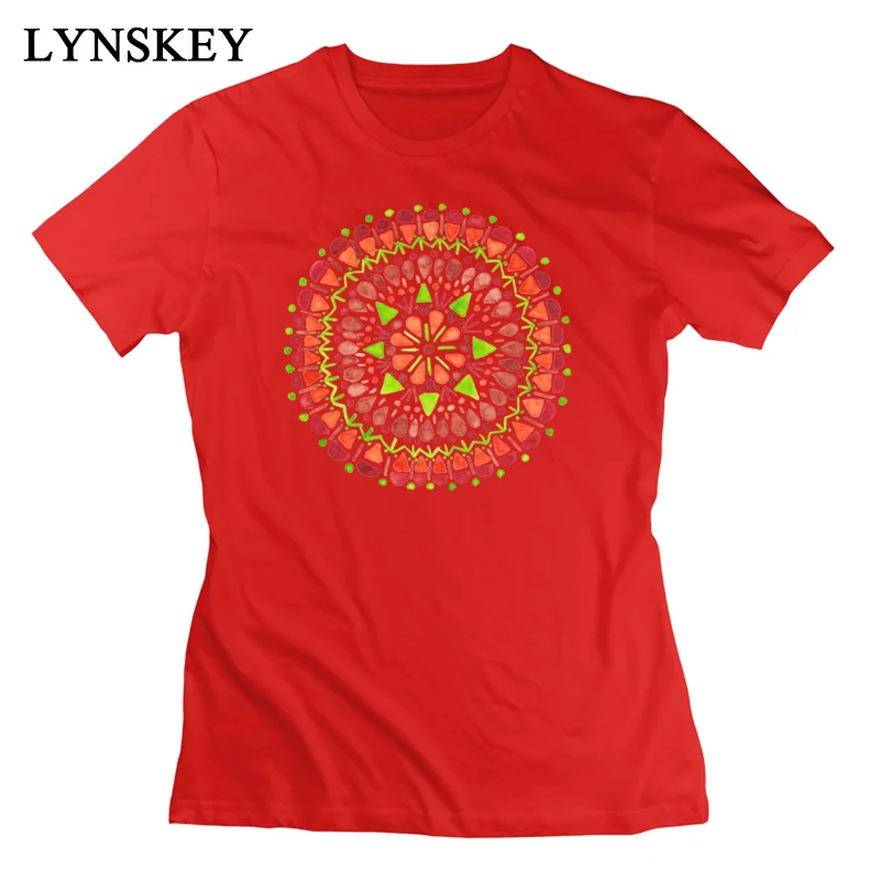 LYNSKEY 100% Cotton T Shirts for Women Short Sleeve Summer Tops Tees On Sale Autumn Simple Style Autumn Mandala Round Collar Tee Shirt blue