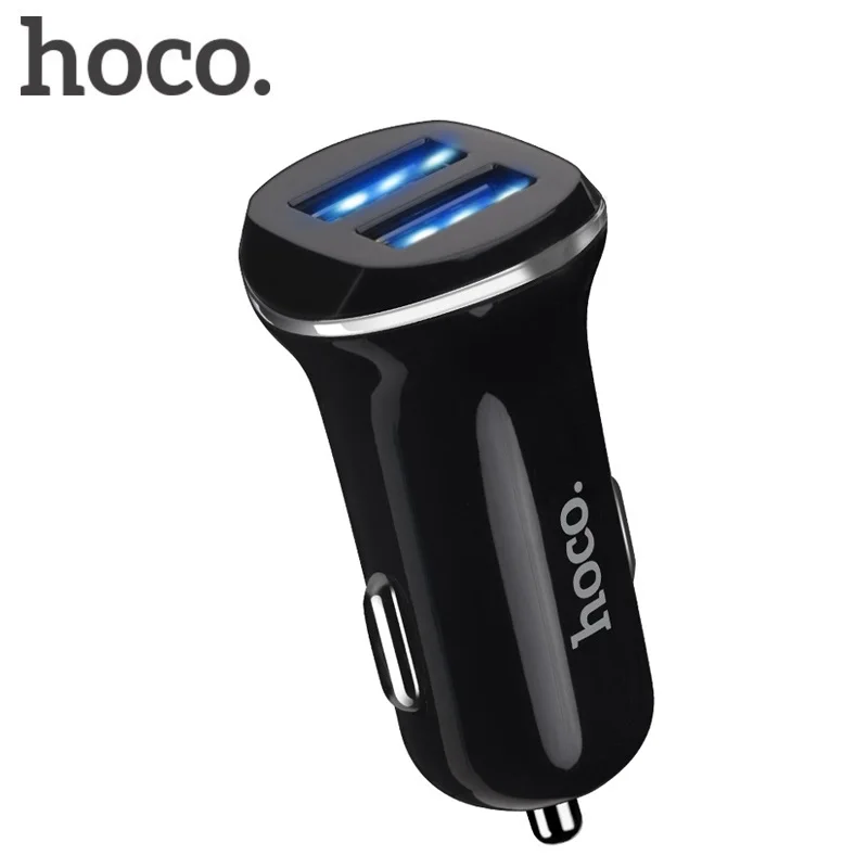 HOCO شاحن سيارة كيت مع كابل مايكرو-كابل يو اس بي مزدوجة ميناء لباد فون سامسونج Xiaomi محول الشحن 2 USB 2.1A