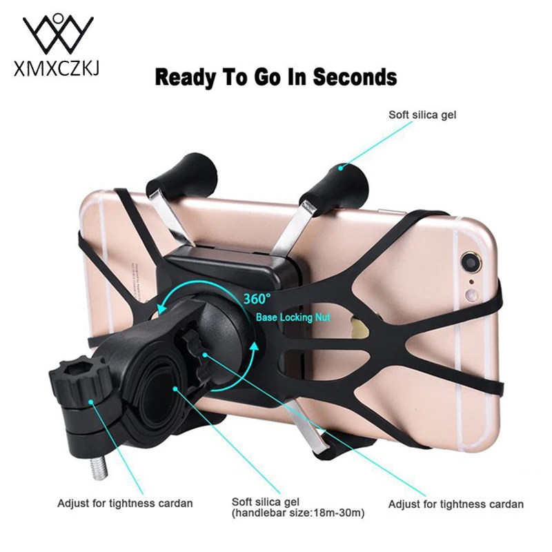  XMXCZKJ Universal X-Grip Cell Phone Bike Motorcycle Mount Stand Mobile Holder Bike Accessories For 