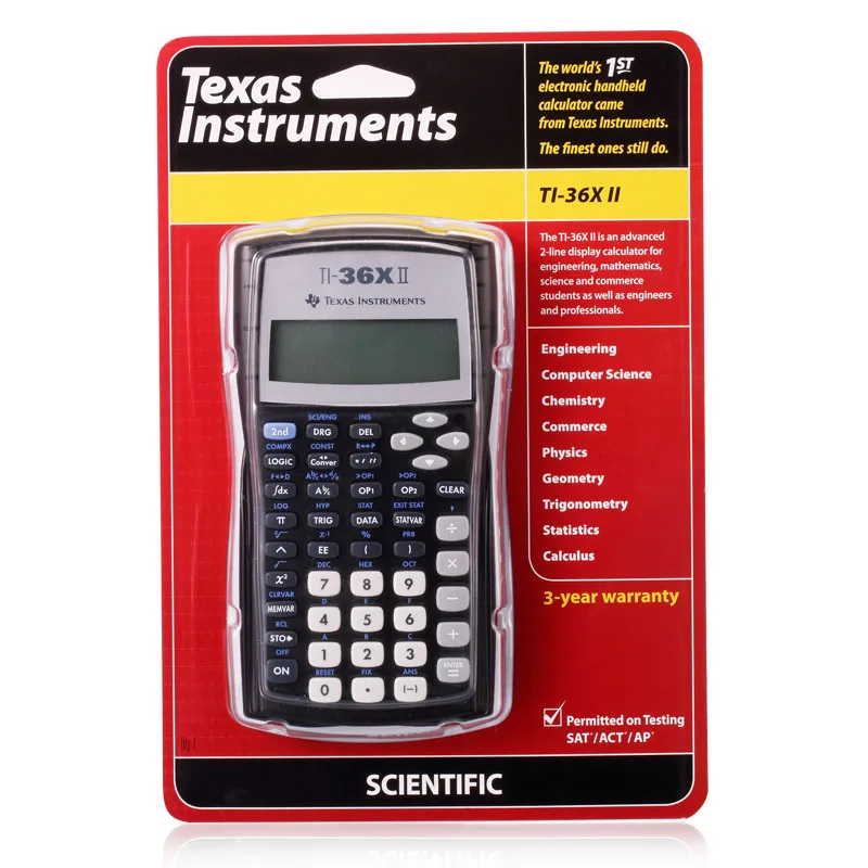 Texas Instruments TI-36X II Студенческая Научная функция калькулятор двухстрочный дисплей