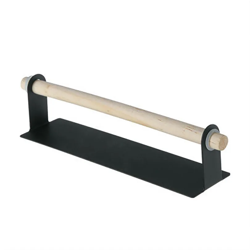 

Home Storage Shelf Iron+Wood Toilet Paper Holder Adhesive Paper Towel Holder Under Cabinet For Kitchen Bathroom #4A16