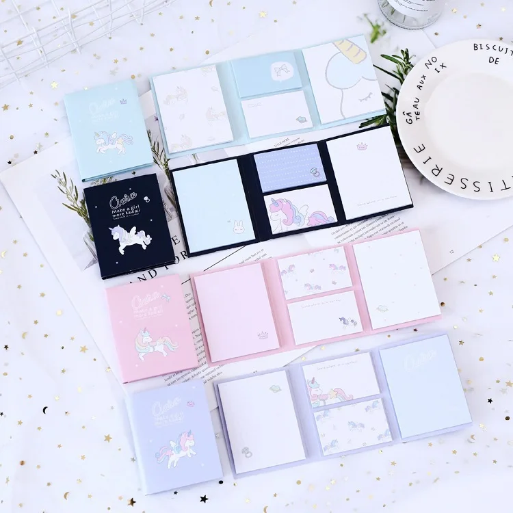 

1 Set Memo Pads Sticky Notes Three fold function Paper Notepad iary Scrapbooking Stickers Office School stationery Bookmark