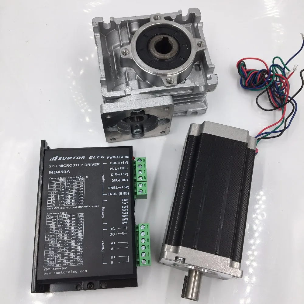 Редуктор скорости Nema23 гибридный двухфазный шаговый двигатель L112mm 4.2A 10:1|gearbox