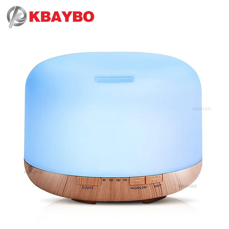 

500ml Air Humidifier Essential Oil Diffuser Aroma Lamp Aromatherapy Electric Aroma Diffuser Mist Maker for Home-Wood