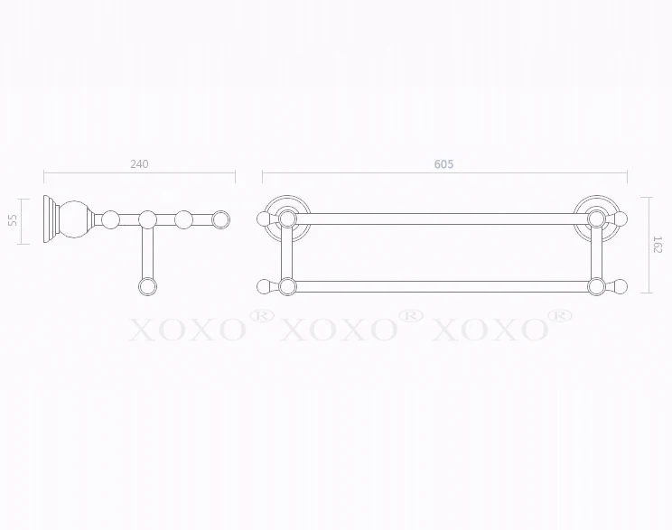 XOXO латунь+ Кристалл Титан позолота Полотенца стойки, Полка для полотенец с баром, держатель для полотенец 12020GS