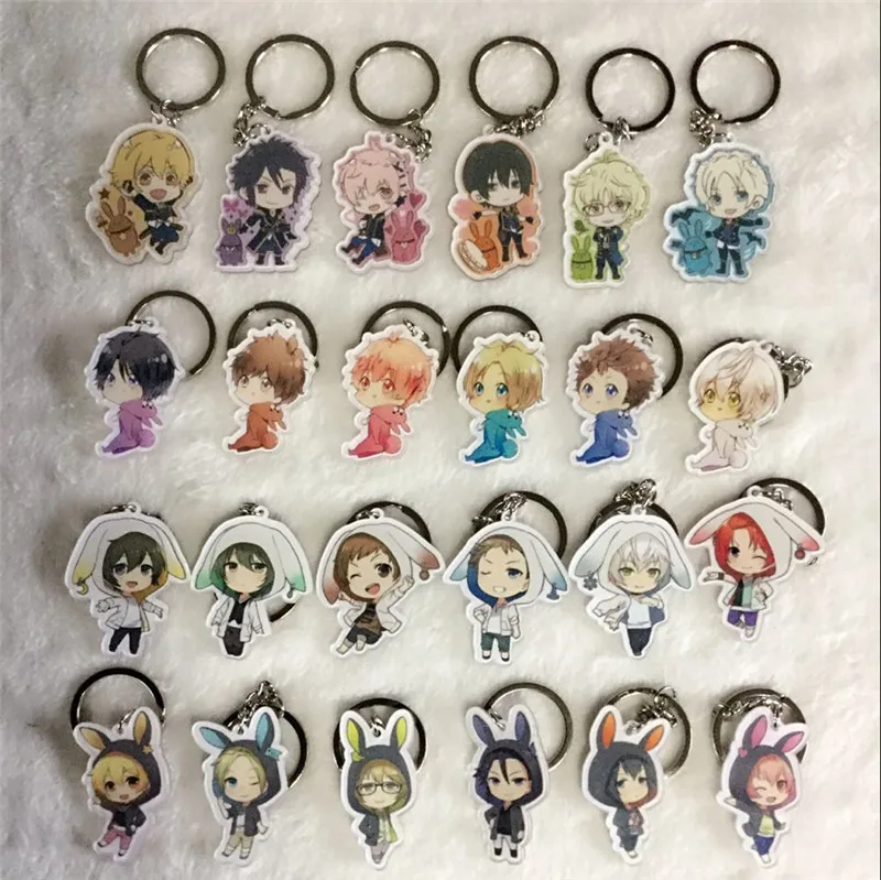 

Anime Tsukiuta The Animation Mutsuki Hajime Shimosuki Shun Keychain Keyring Toy Halloween Cosplay Keychain Pendant Christmas