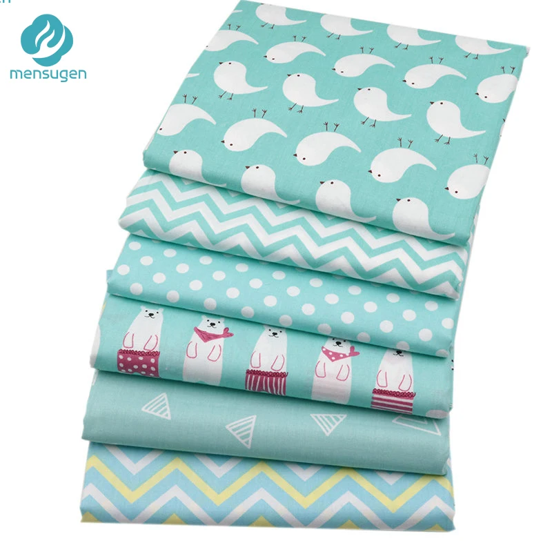 6 шт. 1" x 22"/46 см x 56 см Ткань для вышивания кукол мятный цвет напечатанная хлопковая ткань для шитья лоскутов рукоделие сеточная ткань для Patchwork ворка