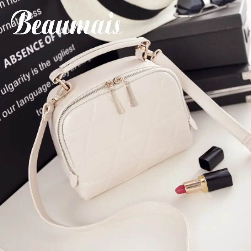 

Beaumais Bolsas New Fashion Women Solid PU Leather Handbag Chain Shoulder Lady Messenger Bag Candy Color Crossbody Bags vk172-1