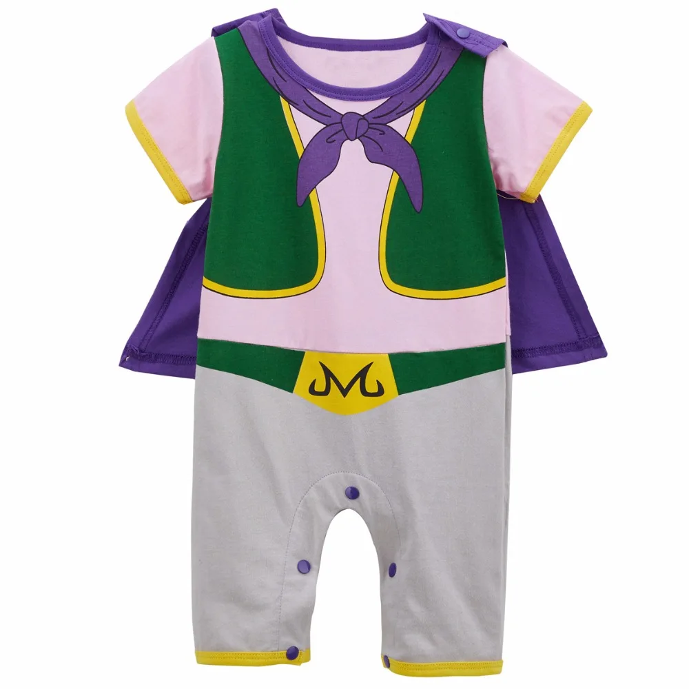 Дешево Для маленьких мальчиков Majin Буу костюм ползунки младенческой Dragon Ball Косплэй комбинезон Одна деталь новорожденных Забавный комбинезон с нак...