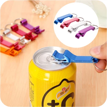 

50pcs/set Beer Bottle Opener Keychain 4 in 1 Pocket Aluminum Can Opener Jar Openers Portable Mini Pocket Metal Beer Bar Tool